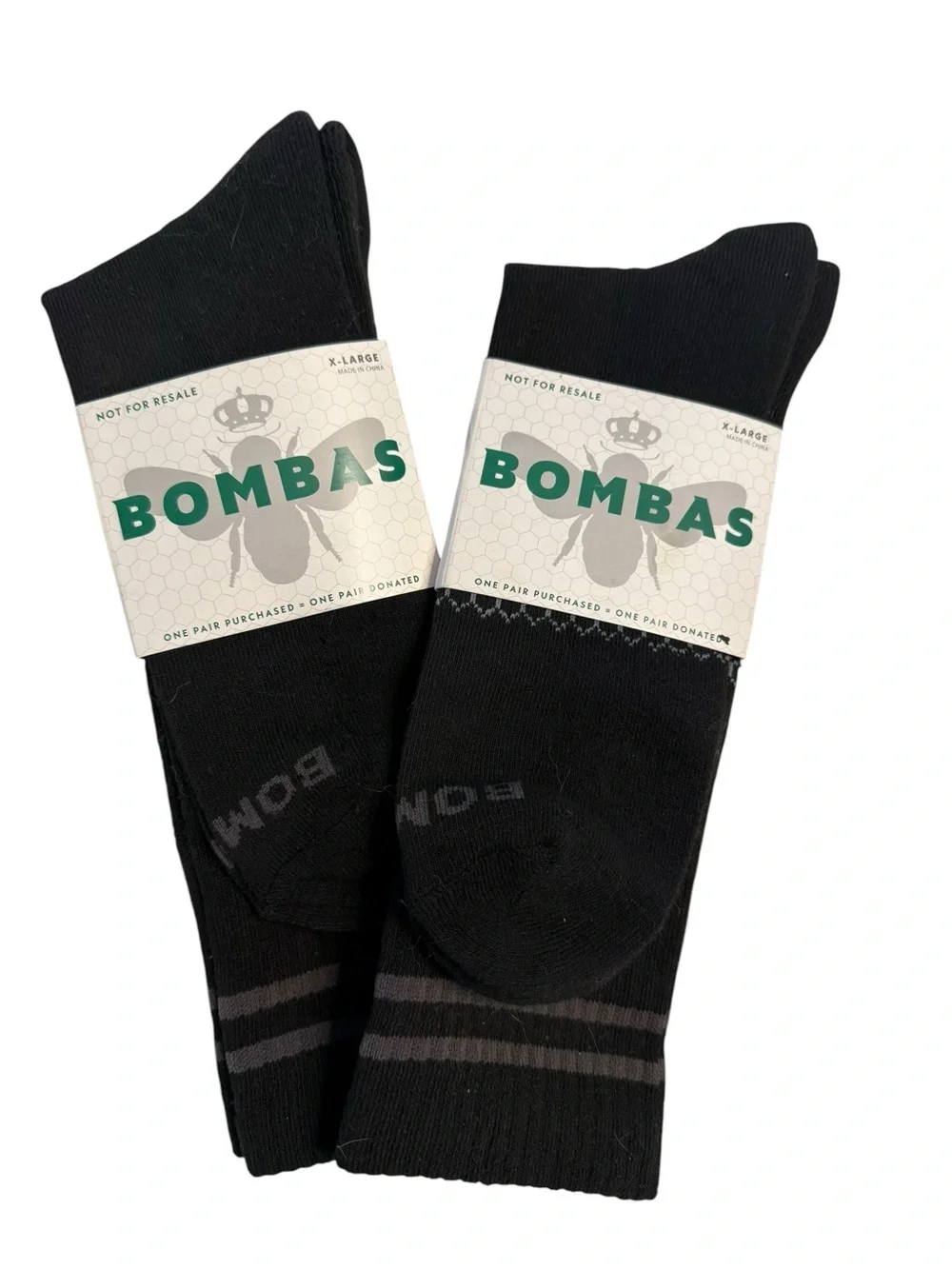 BOMBAS donation crew socks 2 pair lot mens XL athletic comfort hiking